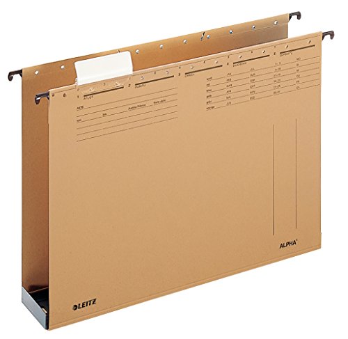 Leitz ALPHA A4 Cardboard, Plastic Brown Hanging Folder – Hanging Folders (A4, Cardboard, Plastic, Brown, 320 g/m², DIN 821, 290 mm) von Leitz