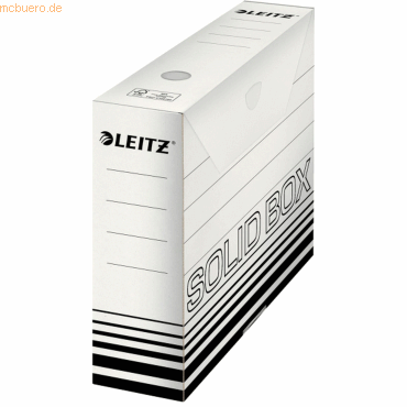 Leitz Archivbox Solid 80mm Wellpappe weiß von Leitz