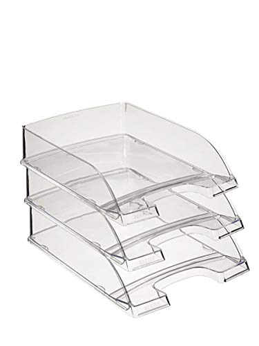 Leitz Briefkorb Standard A4, 5er Pack, Transparente Briefablage in Premium-Qualität, Stapelbare Ablagefächer als Schreibtisch-Organizer, Kombinierbar mit Plus-Serie, Glasklar, 52260002 von Leitz