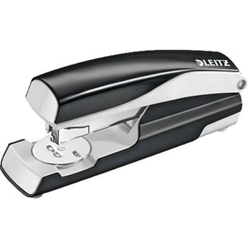 Leitz Büroheftgerät aus Metall, Für 40 Blatt, Inkl. Heftklammern, Ergonomisches Design, Schwarz, NeXXt-Serie, 55220095 von Leitz