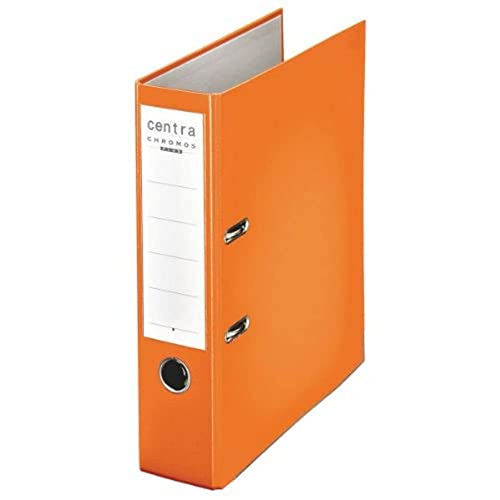 Leitz Centra 230135 Standard-Ordner (grauappe RC, mit PP-Folie kaschiert, A4, 8 cm Rückenbreite, Chromos) orange von Leitz