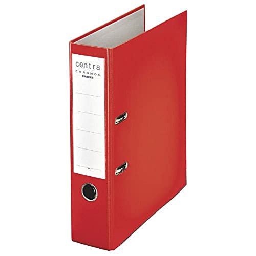 Leitz Centra 230136 Standard-Ordner (grauappe RC, mit PP-Folie kaschiert, A4, 8 cm Rückenbreite, Chromos) rot von Leitz