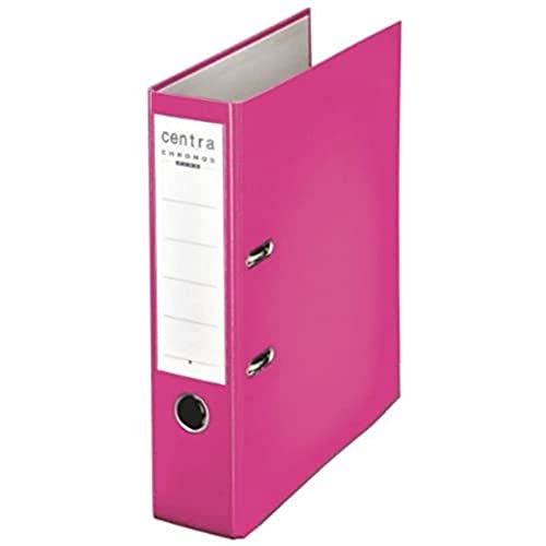 Leitz Centra 230141 Standard-Ordner (grauappe RC, mit PP-Folie kaschiert, A4, 8 cm Rückenbreite, Chromos) fuchsia von Leitz