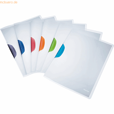 6 x Leitz Cliphefter ColorClip Magic A4 ca. 30 Blatt farbig sortiert von Leitz