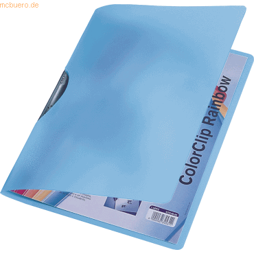 Leitz Cliphefter ColorClip Rainbow A4 ca. 30 Blatt hellblau von Leitz