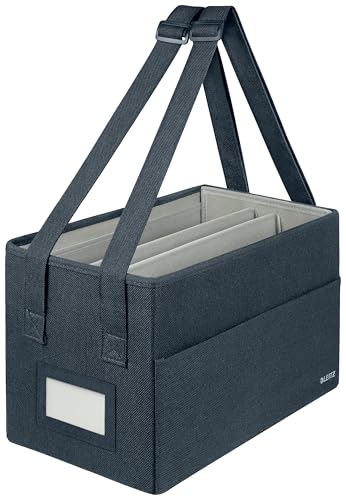 Leitz Desk Sharing Compact Arbeitstasche aus Stoff für hybrides & mobiles Arbeiten, Laptop-Tasche für Notebooks bis 14 Zoll, Verstellbare Träger, Faltbare Tasche für Damen & Herren, Grau, 65760089 von Leitz