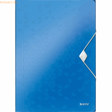 Leitz Eckspannmappe Wow A4 PP mit Klappen blau metallic von Leitz