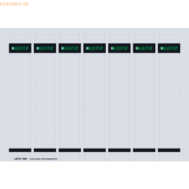 Leitz Einsteckrückenschilder 32x190mm PC-beschriftbar 130g/qm grau VE= von Leitz