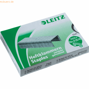 Leitz Heftklammern Nr. 8 (6/4) verzinkt VE=1000 Stück von Leitz