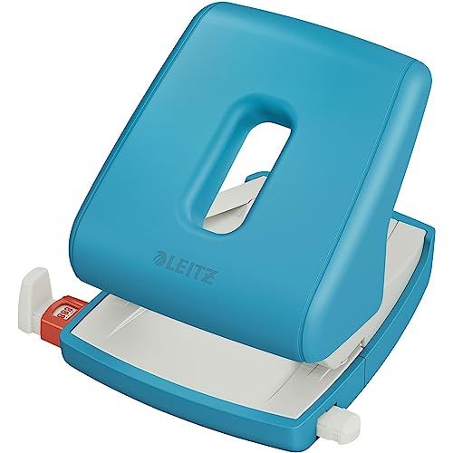 Leitz Locher, Für 30 Blatt, Anschlagschiene mit Formatangaben, Ergonomisches Design, Sanftes blau, Cosy-Serie, 50040061 von Leitz