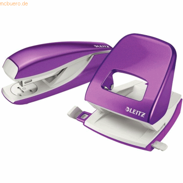 Leitz Locher NeXXt 5008 und Heftgerät NeXXt 5502 im Set violett von Leitz