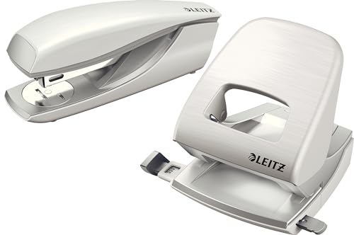 Leitz NeXXt Style Metall Locher + Büroheftgerät 30 Blatt Schreibtisch Bundle (arktik weiß) von Leitz