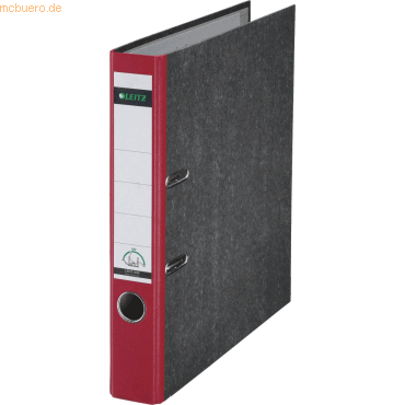 Leitz Ordner Wolkenmarmor A4 52mm 180Grad rot von Leitz