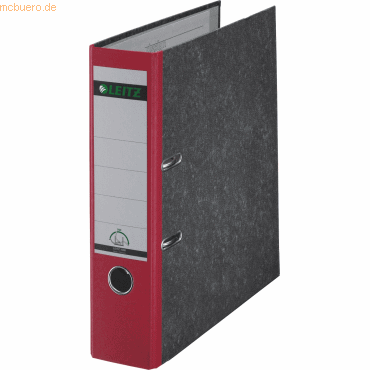 Leitz Ordner Wolkenmarmor A4 80mm 180Grad rot von Leitz