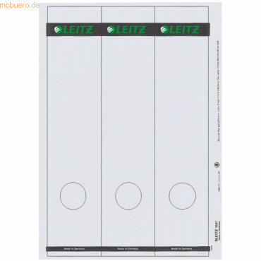 Leitz Ordnerrückenschilder 61.5x285mm auf A4 selbstklebend VE=75 grau von Leitz