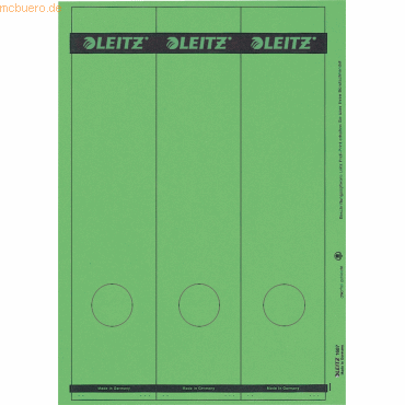 Leitz Ordnerrückenschilder 61.5x285mm auf A4 selbstklebend VE=75 grün von Leitz