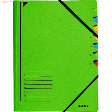 Leitz Ordnungsmappe A4 7 Fächer Colorspankarton grün von Leitz