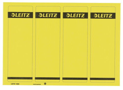 Leitz PC-beschriftbare Rückenschilder selbstklebend für Standard- und Hartpappe-Ordner, 100 Stück, Kurzes und breites Format, 62 x 192 mm, Papier, gelb, 16852015 von Leitz