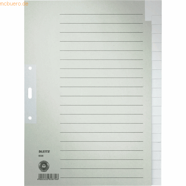 Leitz Papierregister A4 20-tlg. blanko grau von Leitz