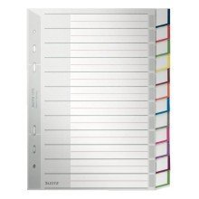 Leitz Plastikregister Blanko, A5, PP, 12 Blatt, grau von Leitz