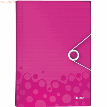 Leitz Projektmappe Wow A4 PP 6 Fächer pink metallic von Leitz