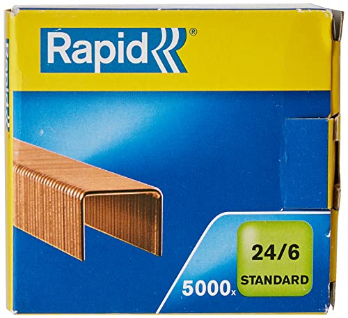 Leitz Rapid Heftklammern (24/6 mm, Standard, verkupfert) 5000 Stück von Leitz