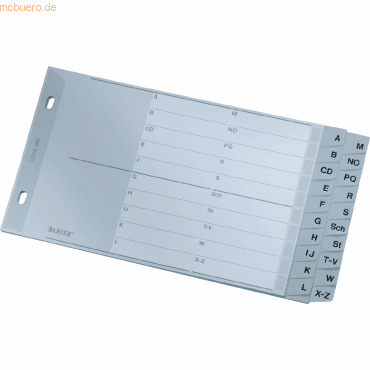 Leitz Register A5 quer A-Z PP 20 Blatt grau von Leitz