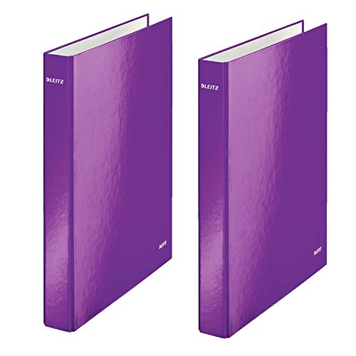 Leitz Ringbuch A4 2R, 25Cm, Violett Metallic (violett metallic | Doppelpack) von Leitz