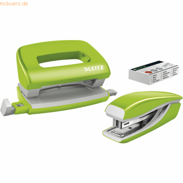 Leitz Schreibtisch-Set Mini Nexxt Wow Locher/Heftgerät 5060/5528 grün von Leitz