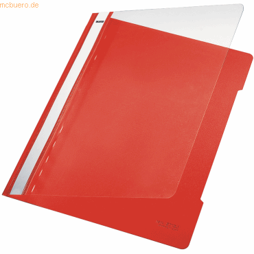 Leitz Sichthefter A4 PVC langes Beschriftungsfenster hellrot von Leitz