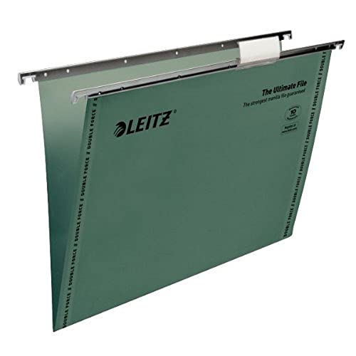 Leitz Ultimate Hängemappe recycelt mit Reitern und Etiketten V-förmiger Boden Folio-Format 50 Stück green von Leitz