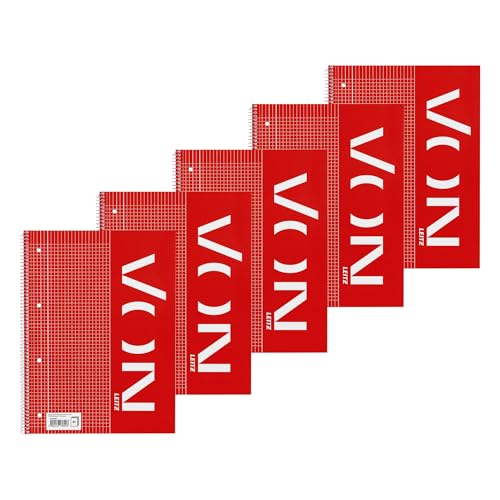 Leitz VON Collegeblock A4 kariert, 5er Pack, Notizblock mit 160 Seiten, 80 Blatt, Ideal für Studenten und Schüler, mit Rand links, 45740001 Leitz VON Collegeblock A4 kariert, 5er Pack, Notizblock mit 160 Seiten, 80 Blatt, Ideal für Studenten und Schüler, mit Rand links, 45740001 von Leitz