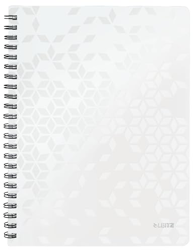 Leitz WOW Collegeblock A4 kariert, 160 Seiten, 80 Blatt FSC-zertifiziertes Papier 80 g/m², Doppelspiralbindung, PP-Einband, Notizbuch mit Sichthülle und Lineal, Für Büro oder Schule, Weiß, 46380001 Leitz WOW Collegeblock A4 kariert, 160 Seiten, 80 Blatt FSC-zertifiziertes Papier 80 g/m², Doppelspiralbindung, PP-Einband, Notizbuch mit Sichthülle und Lineal, Für Büro oder Schule, Weiß, 46380001 von Leitz