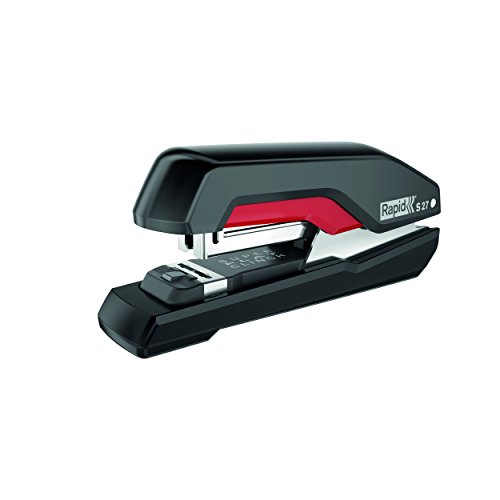 Rapid Tacker, 30 Blatt Kapazität, Flachheftgerät, Schwarz/Rot, Ergonomisch, Kunststoff, S27, 5000541 von Rapid