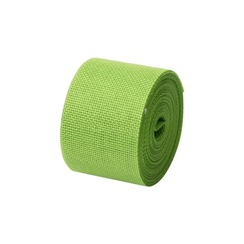 1 Rolle Leinenimitat Band 5 cm x 10 m Jute-Stoffband zum Verpacken von Bastelarbeiten, dekoratives Band für Bastelarbeiten, Geschenkverpackungen, grün von Leliafleury