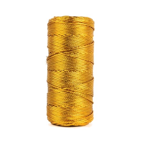 100 Meter Goldschnur, 1,5 mm, metallische Schnur, nicht dehnbar, Metallic-Kordel, Geschenkanhänger, Kordel für Handwerk, Schmuck, Geschenkverpackungen von Leliafleury