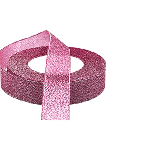 Leliafleury 1 Rolle pink-violettes Glitzerband, 2 cm x 23 m, metallisches Glitzerband, dekoratives Band für Bastelarbeiten, Geschenkverpackungen von Leliafleury