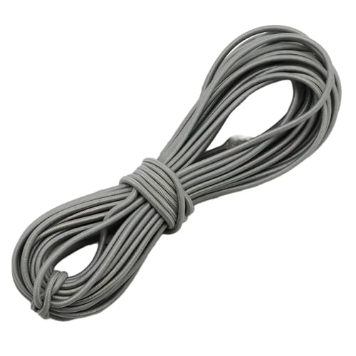 Leliafleury 10 Meter hellgraue elastische Schnur, 2,5 mm elastische Schnur, dehnbare Schnur, rundes Bungee-Seil zum Nähen, Rucksack, Camping, DIY-Projekte von Leliafleury