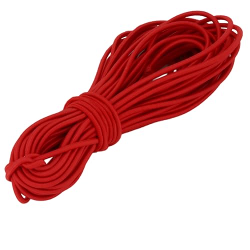 Leliafleury 10 Meter rote elastische Schnur, 2,5 mm elastische Schnur, dehnbare Schnur, rundes Bungee-Seil zum Nähen, Rucksack, Camping, DIY-Projekte von Leliafleury