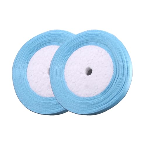 Leliafleury 2 Rollen Polyester-Satinband, 1 cm x 22 m, doppelseitig, Seidenbänder, Satinband, für Bastelarbeiten, Geschenkverpackungen, Blau von Leliafleury