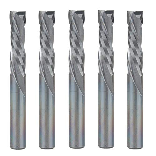 Leloo Lcuihong-Shank 5 stücke 6x22mm Massivhartmetall CNC-Router-Endmill, Kompression Holz Wolfram End Fräser-Werkzeug-Bit, Glatt scharf von Leloo