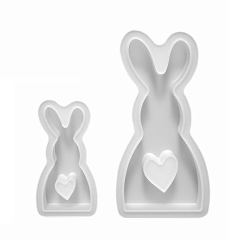 Lembeauty Silikonformen Ostern Hase | 2 Non-Stick & Easy Release Kaninchen Silikonform | 3D Hase Backform Für Urlaub Süßigkeiten/Kuchen/Kekse/Handmade Seife/Schokolade/Gelee von Lembeauty