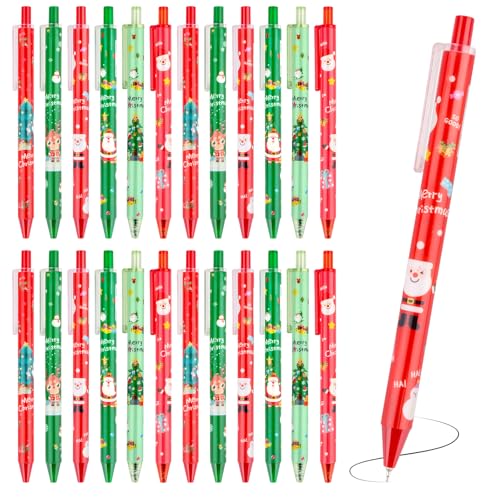 Lemicin Kugelschreiber Weihnachten Stift Weihnachtsstifte - 24 Stück Weihnachtskugelschreiber Weihnachtsgeschenke Kleinigkeiten Mitgebsel Weihnachten Give Away Erwachsene von Lemicin