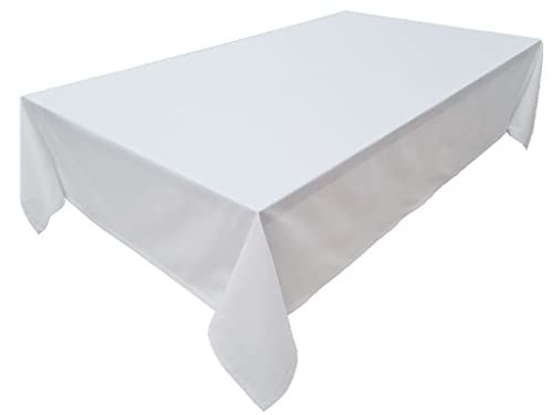 Hochwertige Tischdecke Tischwäsche aus 100% Baumwolle Kollektion Konzept, Farbe & Größe wählbar (Tischdecke - 150x300cm, Weiß) von Lemos Home