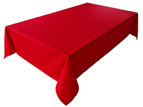 Hochwertige Tischdecke Tischwäsche aus 100% Baumwolle Kollektion Konzept, Farbe & Größe wählbar (Tischdecke - 150x400cm, Rot) von Lemos Home