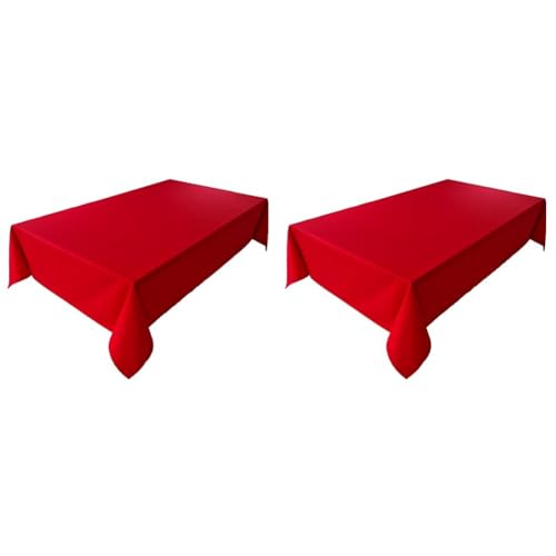 Hochwertige Tischdecke Tischwäsche aus 100% Baumwolle Kollektion Konzept, Farbe & Größe wählbar (Tischdecke - 80x80cm, Rot) (Packung mit 2) von Lemos Home