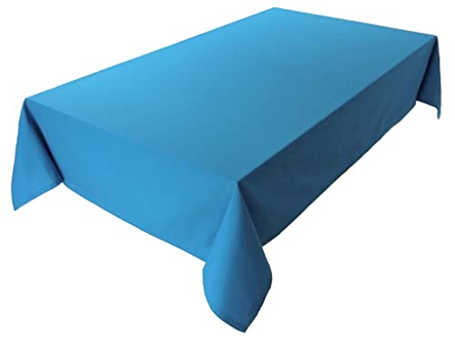 Hochwertige Tischdecke Tischwäsche aus 100% Baumwolle Kollektion Konzept, Farbe & Größe wählbar (Tischdecke - Oval 150x260cm, Himmelblau) von Lemos Home