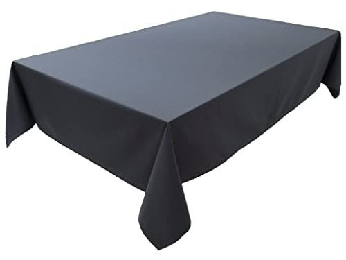 Hochwertige Tischdecke Tischwäsche aus 100% Baumwolle Kollektion Konzept, Farbe & Größe wählbar (Tischdecke - Oval 150x300cm, Anthrazit) von Lemos Home