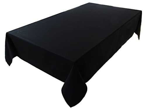 Hochwertige Tischdecke Tischwäsche aus 100% Baumwolle Kollektion Konzept, Farbe & Größe wählbar (Tischdecke - Oval 150x300cm, Schwarz) von Lemos Home