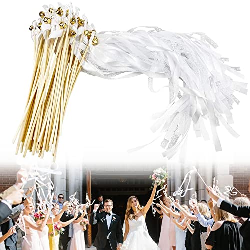 Lemotoy Wedding Wands 30Pcs Zauberstäbe Luftschlangen Mit Glocke Fürfür Hochzeit, Weihnachten, Geburtstag, Party-A (A) von Lemotoy